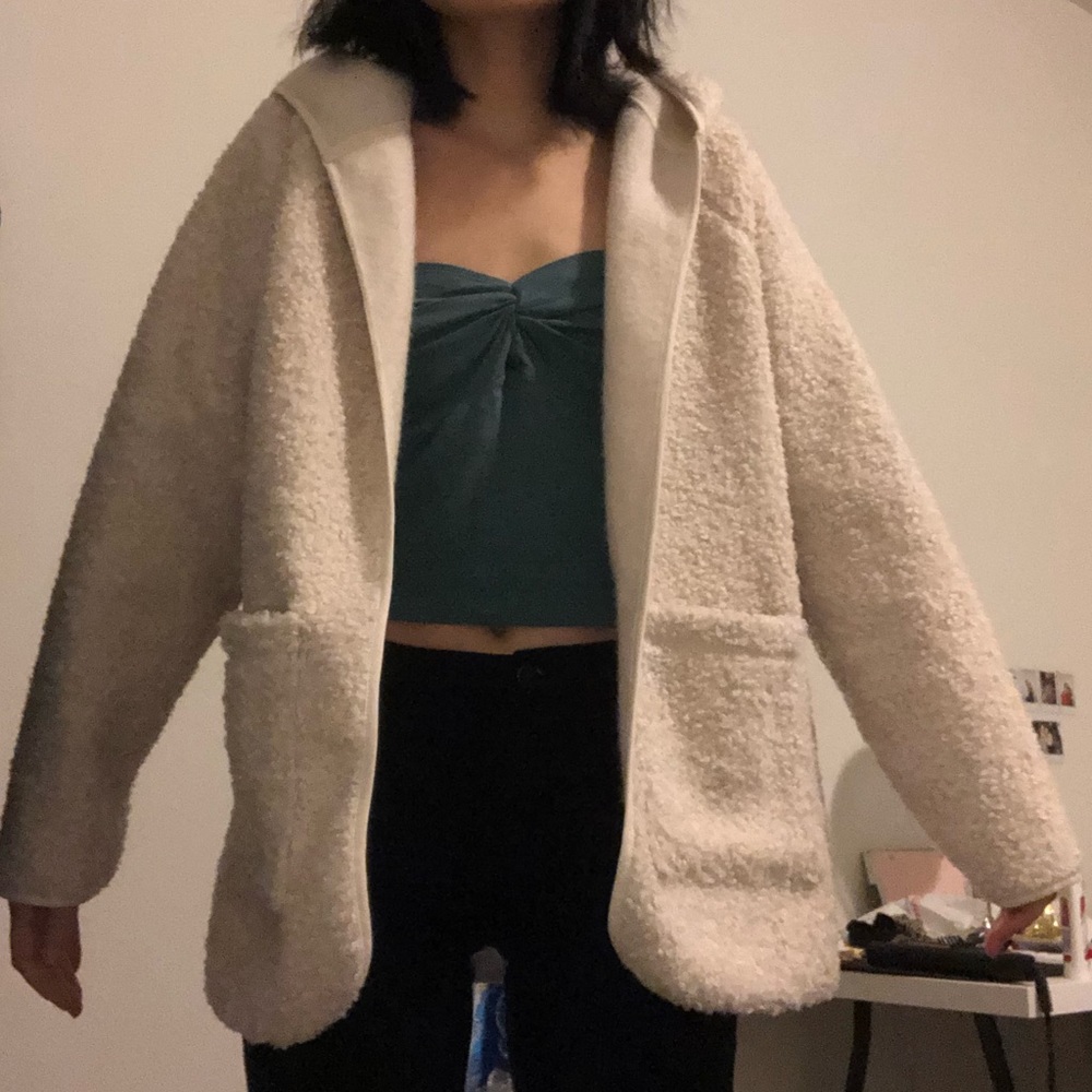 Forever 21 Cream Fuzzy Jacket